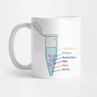 The Perfect PCR Polymerase Chain Reaction Process Steps Chemicals Biology Science Pipette Tubes Mug